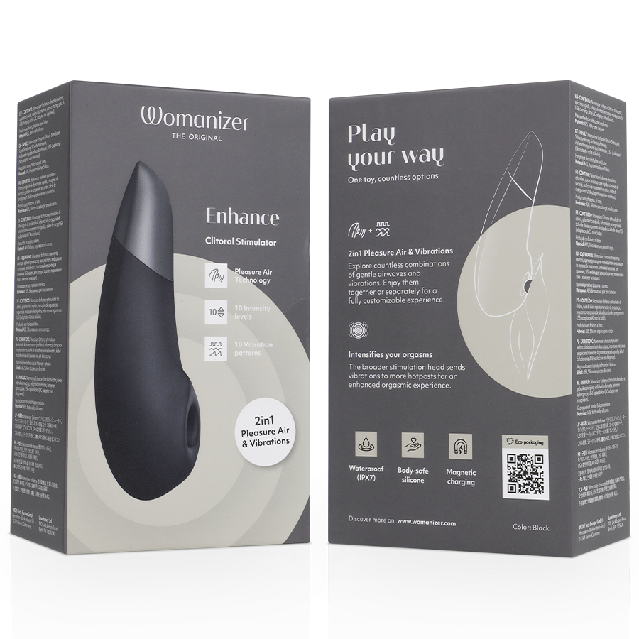 Womanizer Premium Eco – Klitorisstimulator, Schwarz