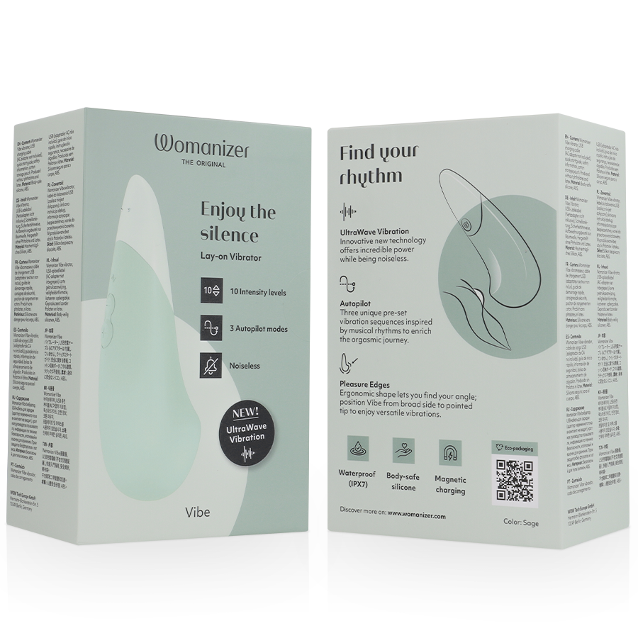 Womanizer Vibe Lay-On Vibrator – Sage, leise