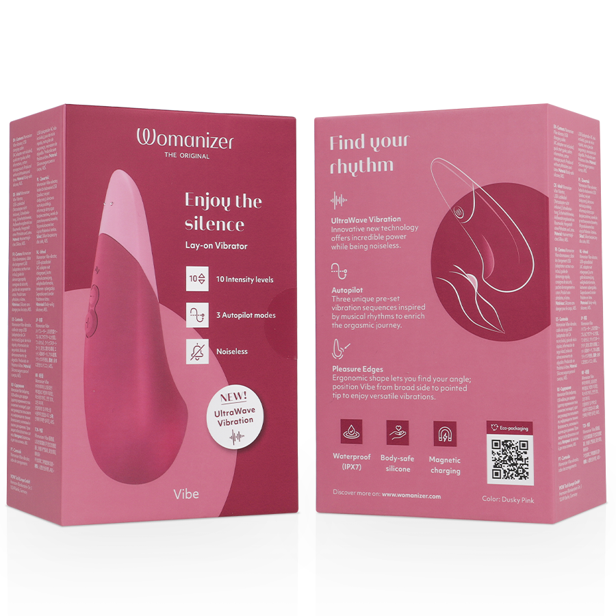 Womanizer Vibe Lay-On Vibrator – Dusky Pink, leise