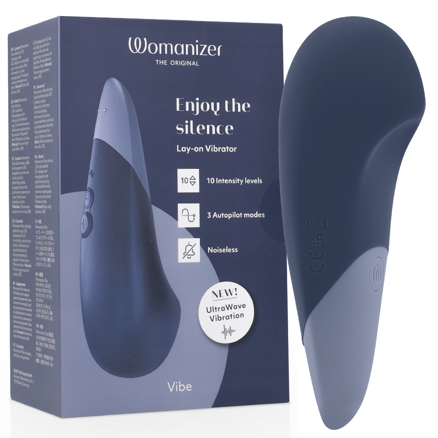 Womanizer Vibe Lay-On Vibrator – Dunkelblau, leise