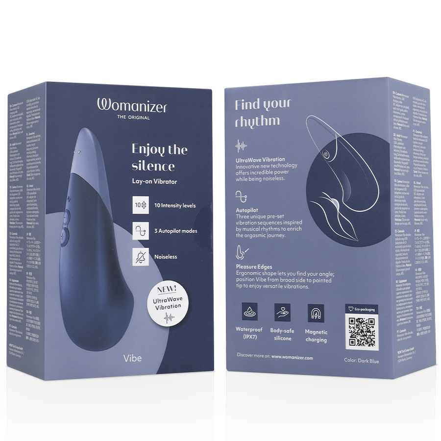 Womanizer Vibe Lay-On Vibrator – Dunkelblau, leise