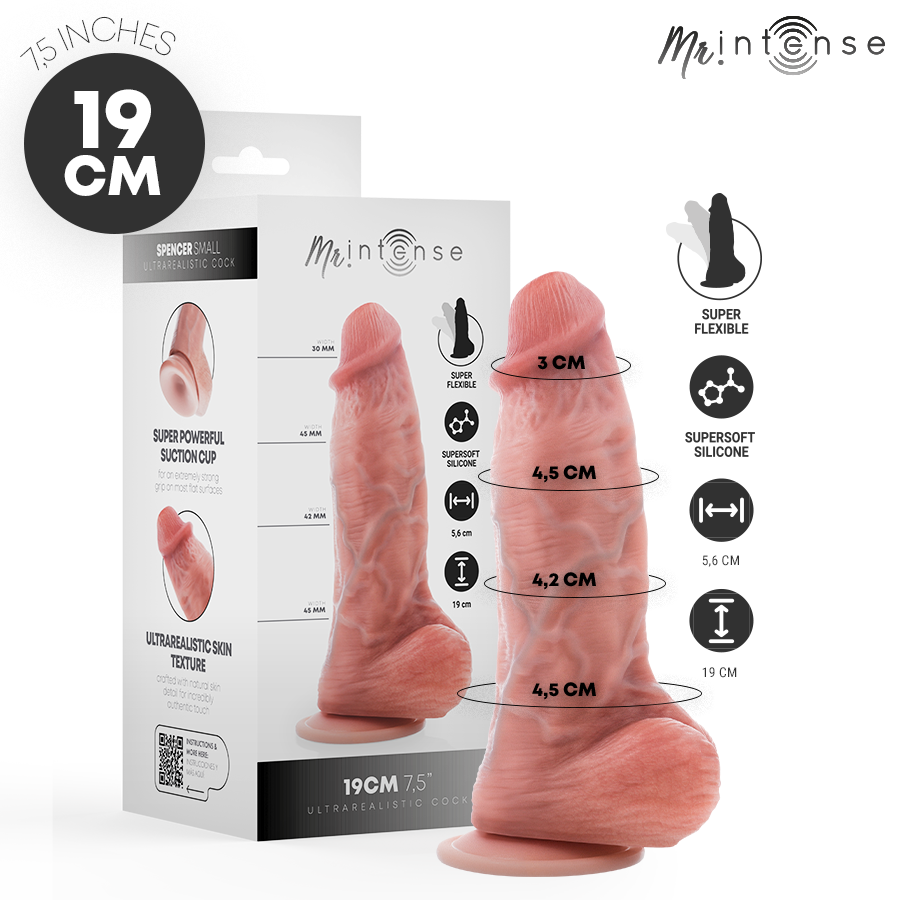 Mr. Intense Spencer Silikon-Dildo – Klein, 19 cm, Ø 4,5 cm