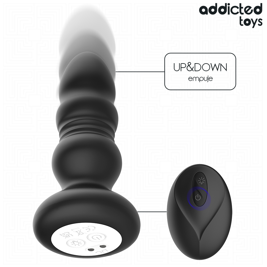 Addicted Toys Rotierender Analplug – LED, Vibration & FB