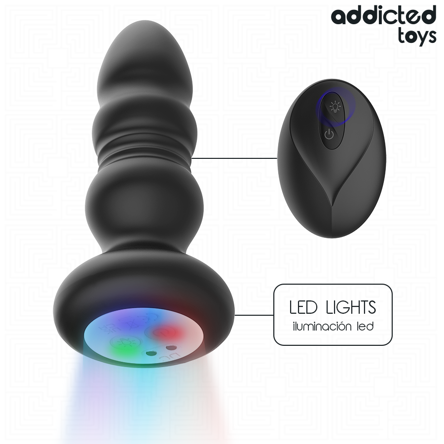 Addicted Toys Rotierender Analplug – LED, Vibration & FB