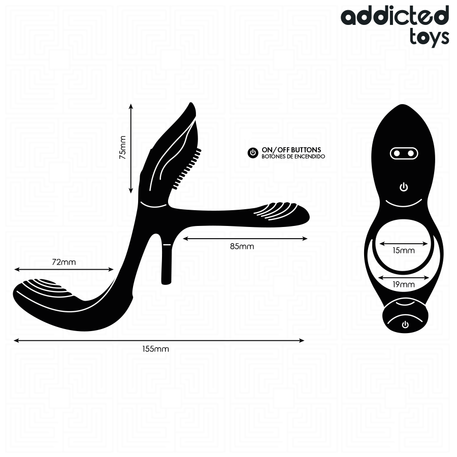 Addicted Toys Doppelter Penisring mit Klitorisstimulator