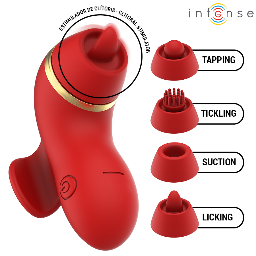 Intense Patty Stimulator – 4 Aufsaetze, Saug & Kitzeln