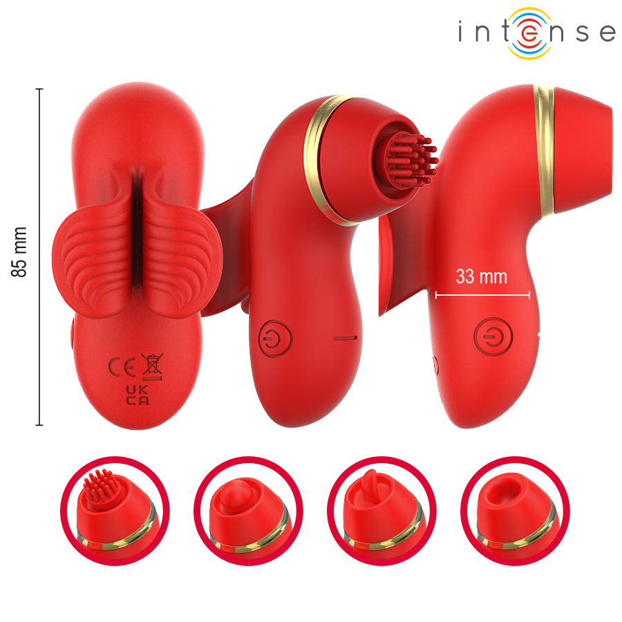 Intense Patty Stimulator – 4 Aufsaetze, Saug & Kitzeln