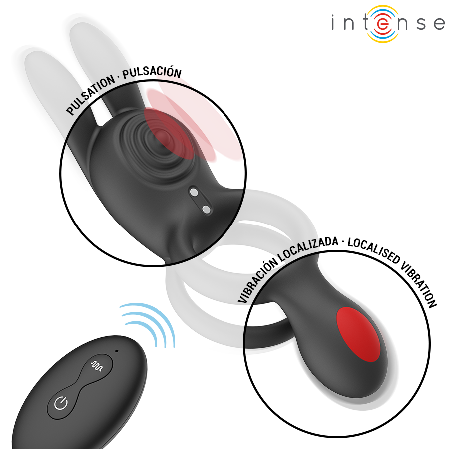 Intense Quinn – Doppelvibrations-Ring mit Fernbedienung