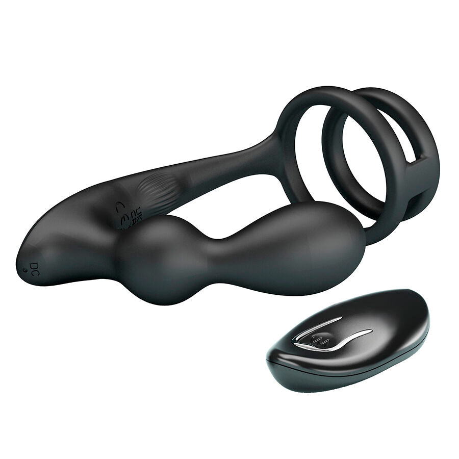 Mr. Play Analplug mit Penisring & Fernbedienung, Vibrierend