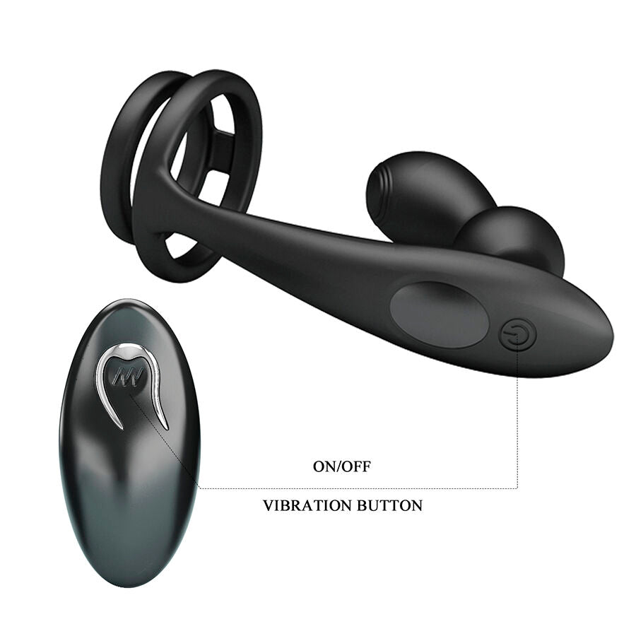 Mr. Play Analplug mit Penisring & Fernbedienung, Vibrierend