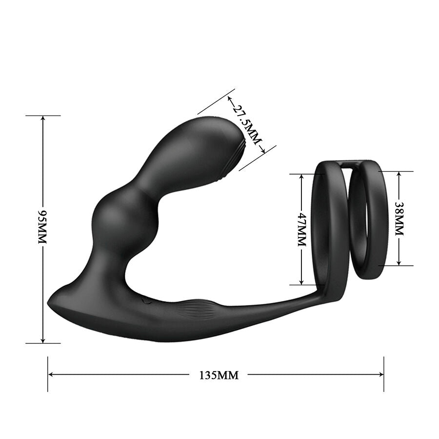 Mr. Play Analplug mit Penisring & Fernbedienung, Vibrierend