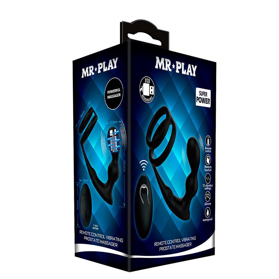 Mr. Play Analplug mit Penisring & Fernbedienung, Vibrierend