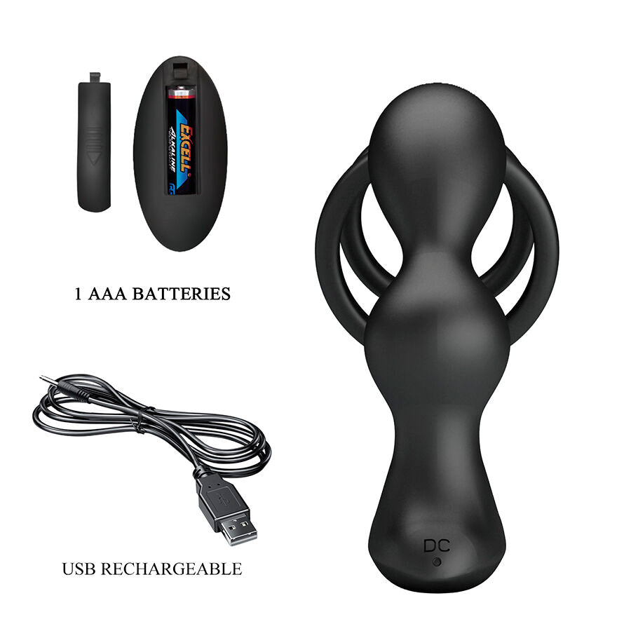 Mr. Play Analplug mit Penisring & Fernbedienung, Vibrierend