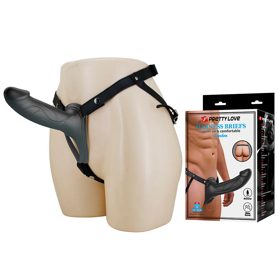 Pretty Love Landon – Vibrierendes Strap-On, Schwarz