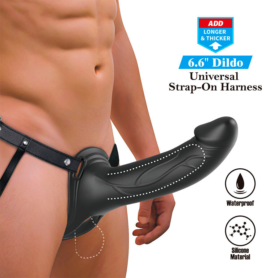 Pretty Love Landon – Vibrierendes Strap-On, Schwarz