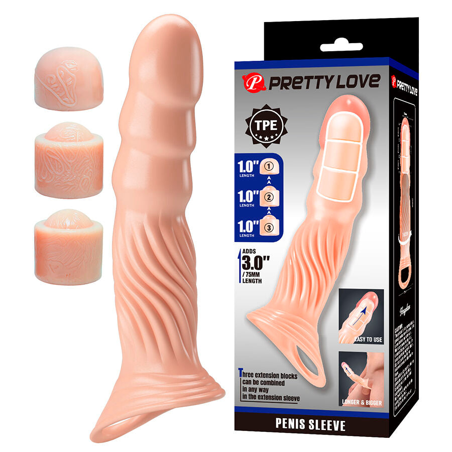 Pretty Love Strukturierte Penishuelse mit Verlaengerungen
