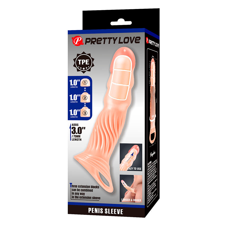 Pretty Love Strukturierte Penishuelse mit Verlaengerungen