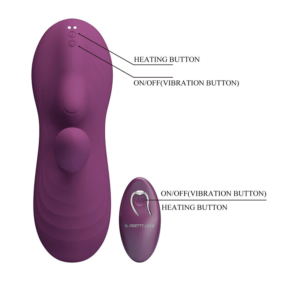 Pretty Love Luka Sitzvibrator – Waerme & Fernbedienung