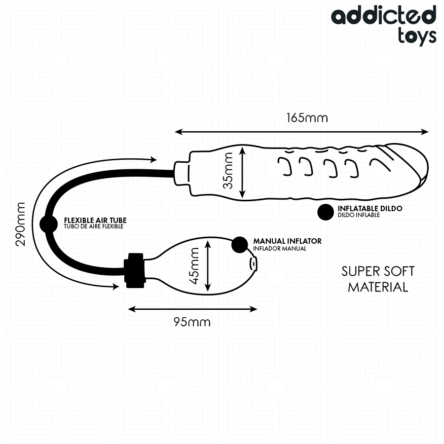 Addicted Toys Aufblasbarer Dildo Modell 3 – Silikon, anpassbar
