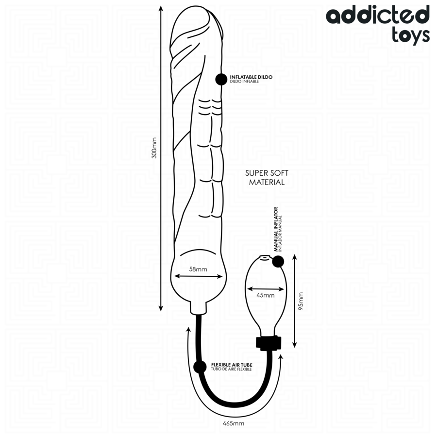 Addicted Toys Aufblasbarer Dildo XL Modell 5 – Silikon, G-Spot