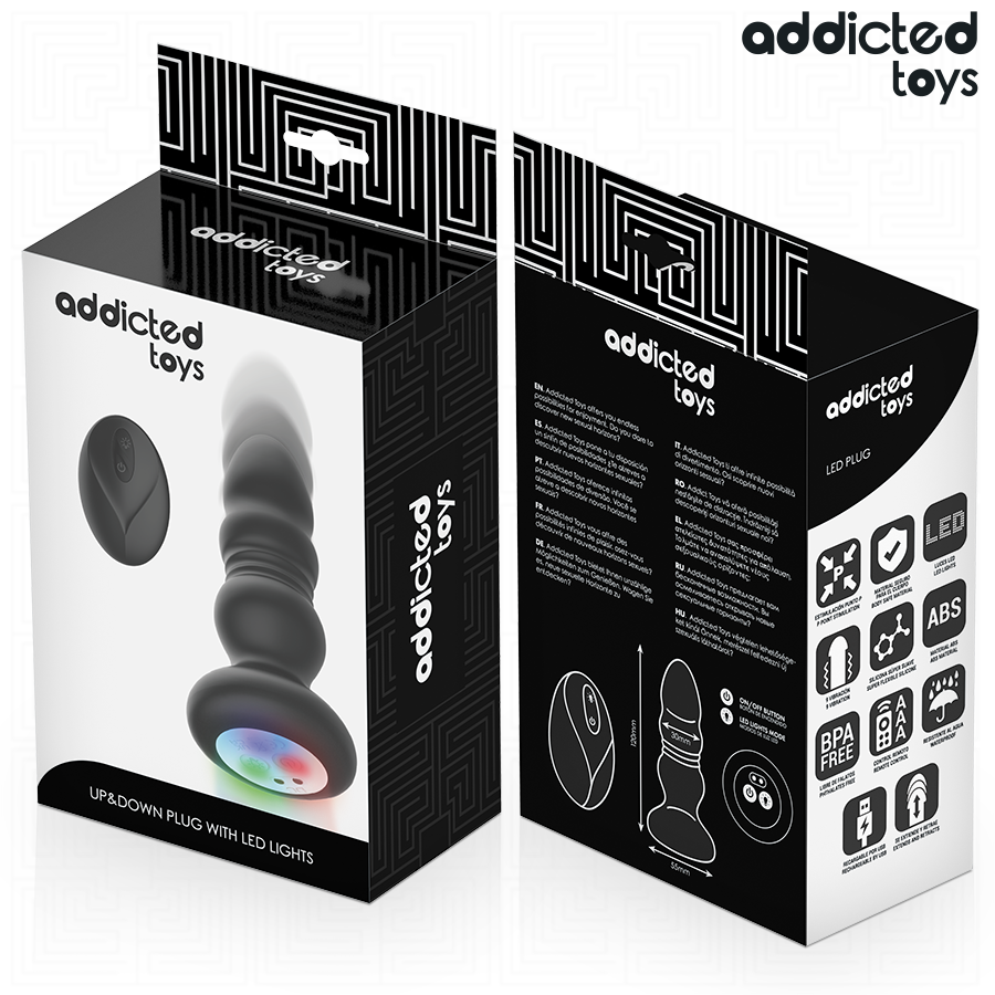 Addicted Toys Rotierender Analplug – LED, Vibration & FB