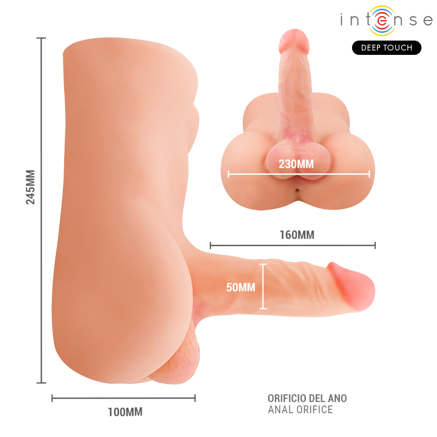 Intense Deep Touch Damien – Torso mit Realistischem Dildo