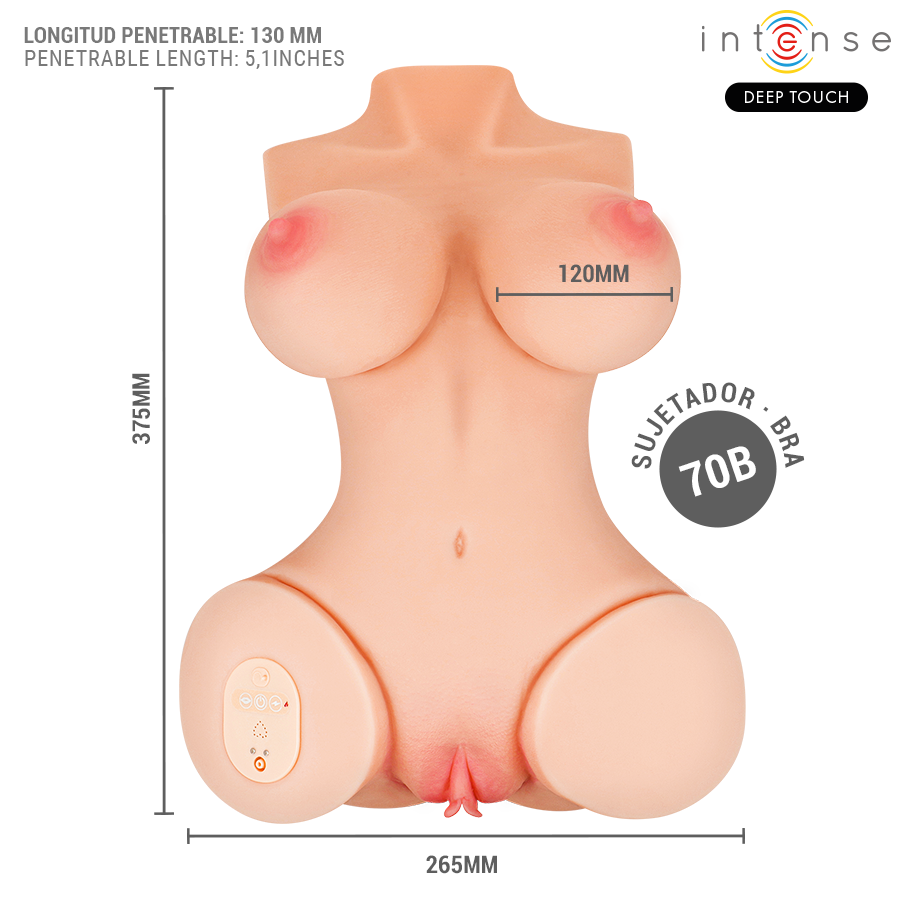 Intense Deep Touch Vero – Vagina-Torso mit Saug & Waerme