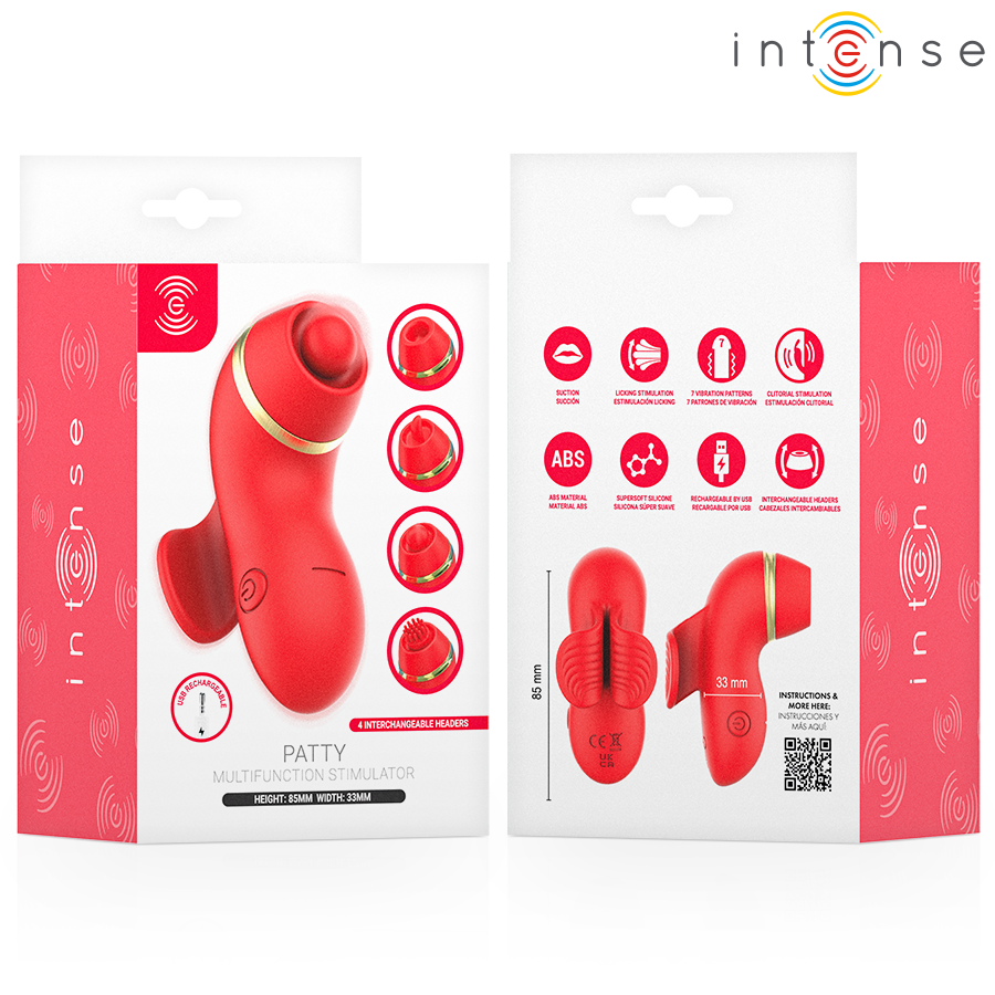 Intense Patty Stimulator – 4 Aufsaetze, Saug & Kitzeln