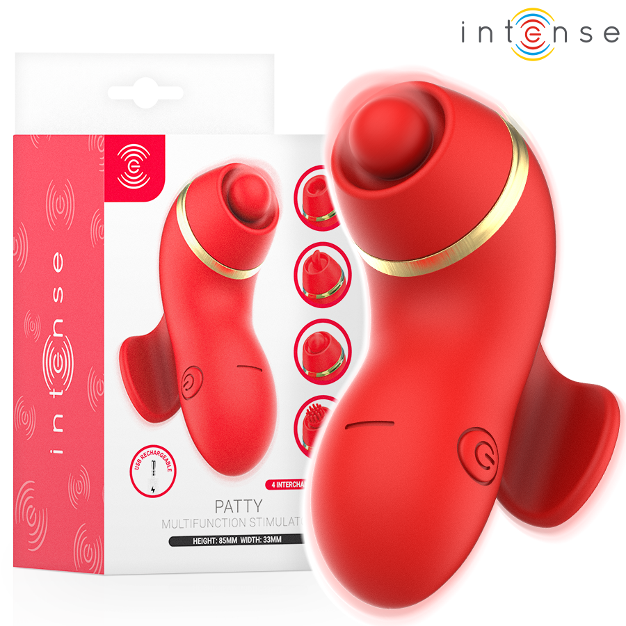 Intense Patty Stimulator – 4 Aufsaetze, Saug & Kitzeln