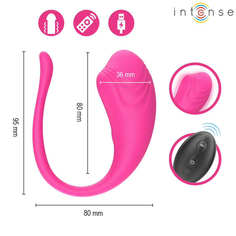 Intense Olivia Vibrations-Ei – Fernbedienung, Pink