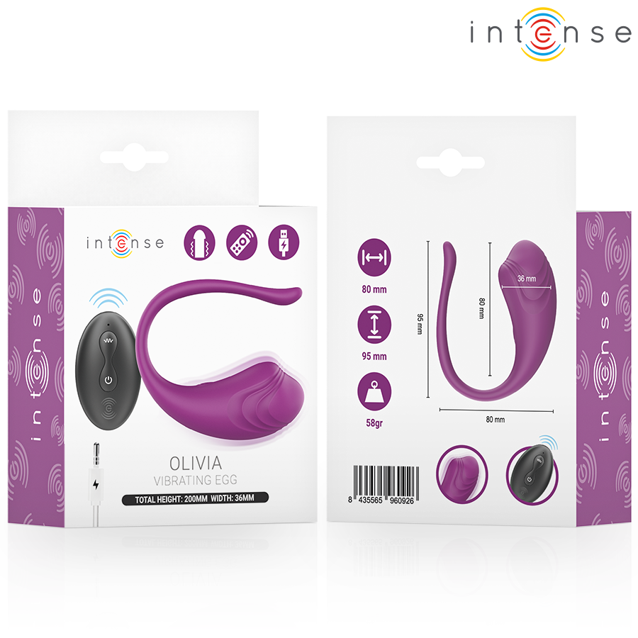 Intense Olivia Vibrations-Ei – Fernbedienung, Lila