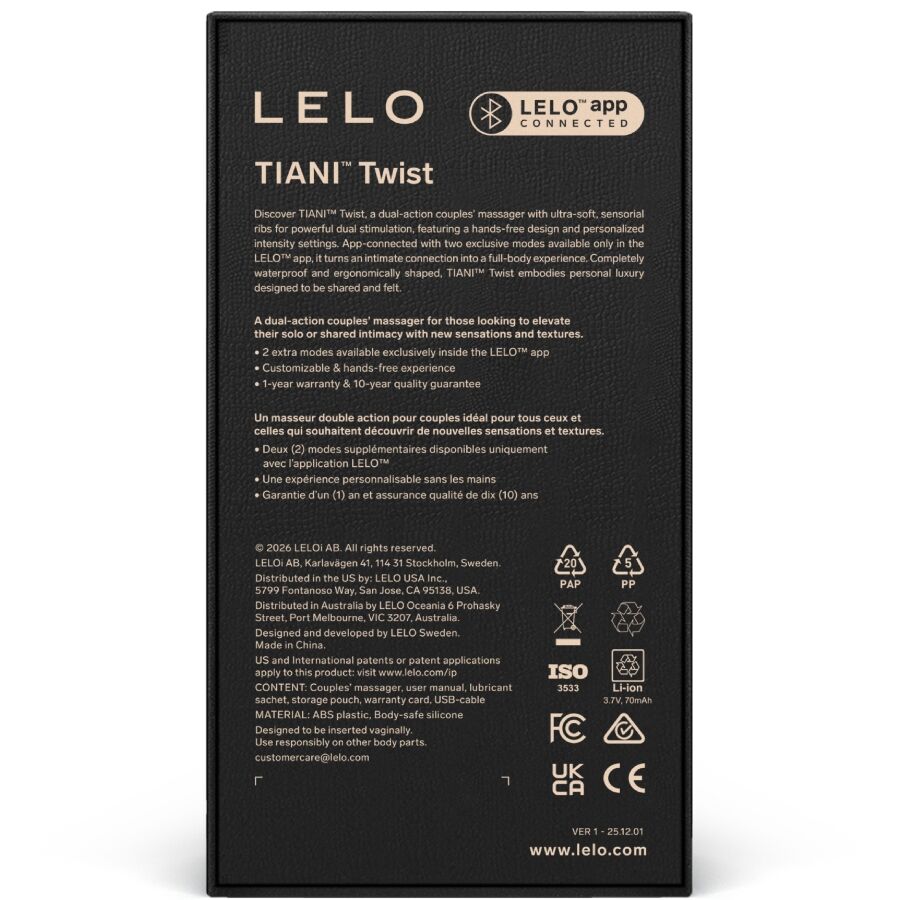 LELO Tiani Twist Paarvibrator Zartrosa
