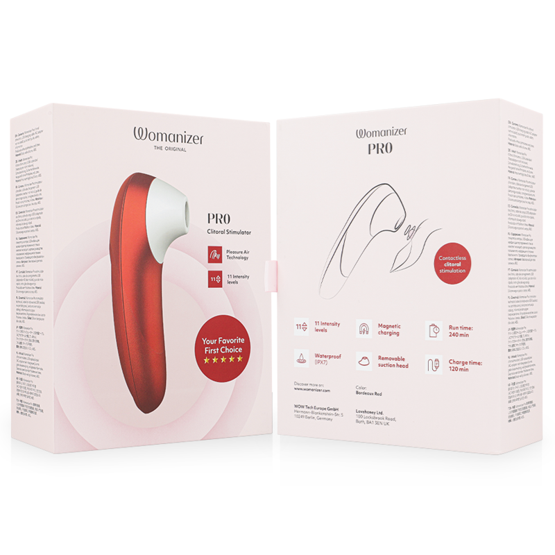 Womanizer Pro Vibrant Klitoralstimulator Burgunder