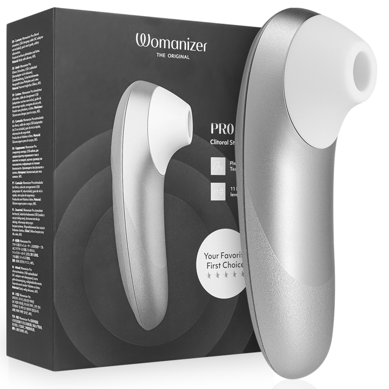 Womanizer Pro Vibrant Klitoralstimulator Silbergrau