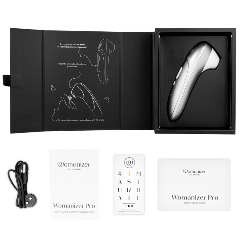 Womanizer Pro Vibrant Klitoralstimulator Silbergrau