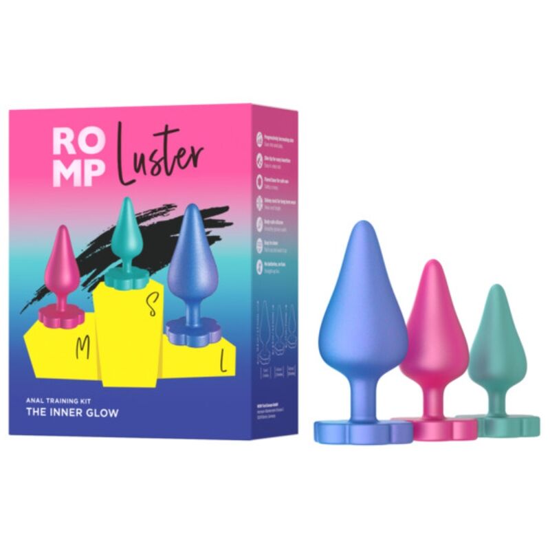 ROMP Luster Anal-Trainingsset S/M/L mit Blumenbasis