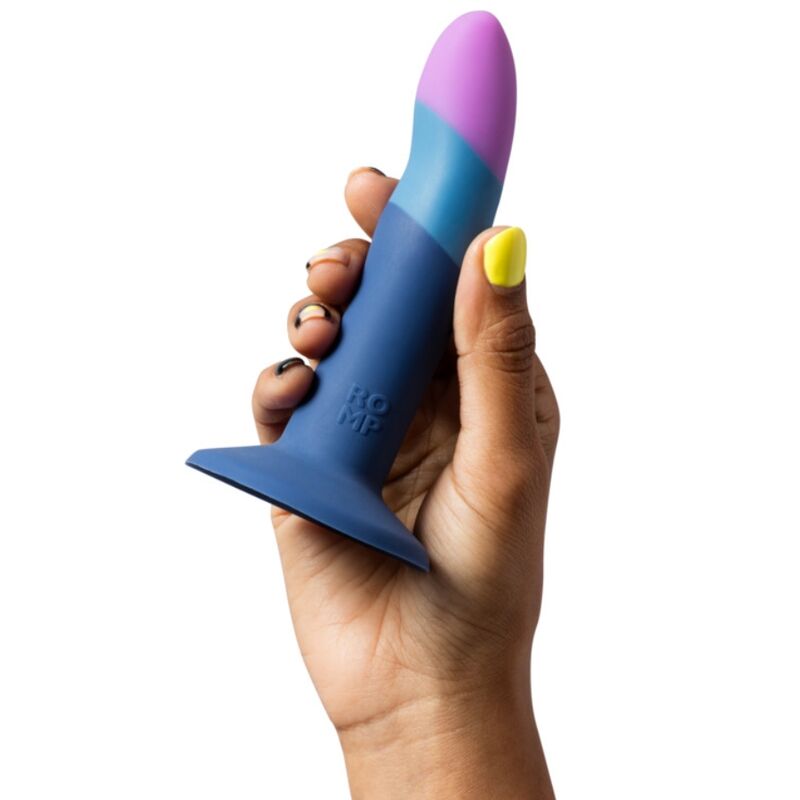 ROMP Piccolo Silikondildo mit Saugnapf, dreifarbig, 14 cm