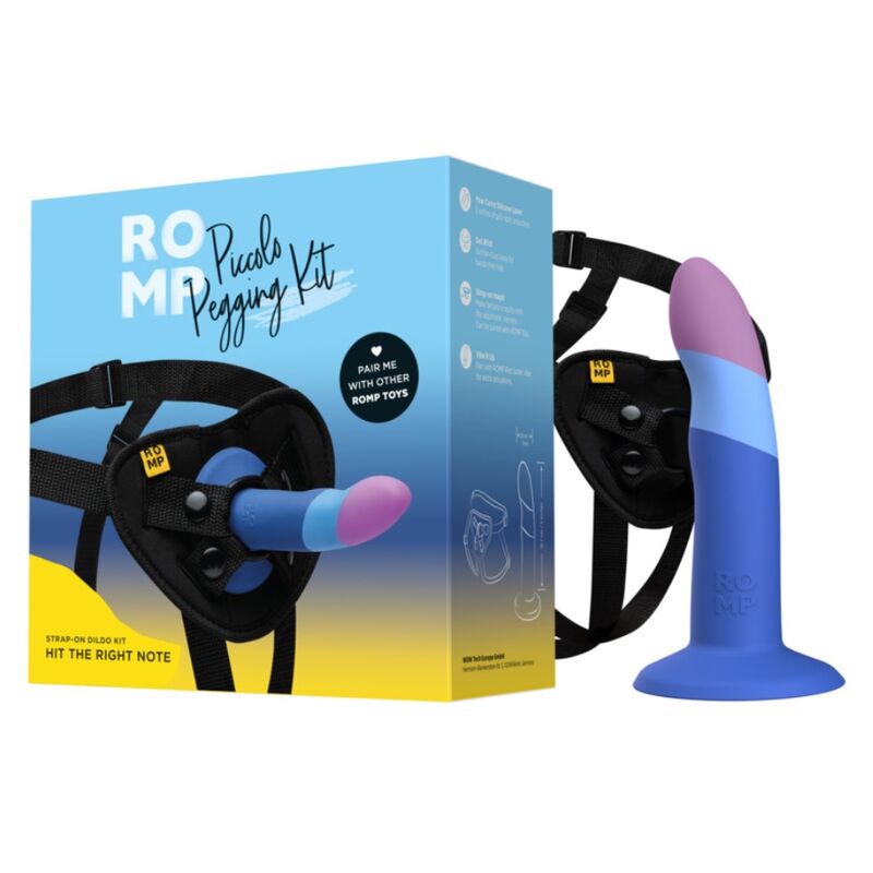 ROMP Piccolo Silikondildo mit Saugnapf, dreifarbig, 14 cm