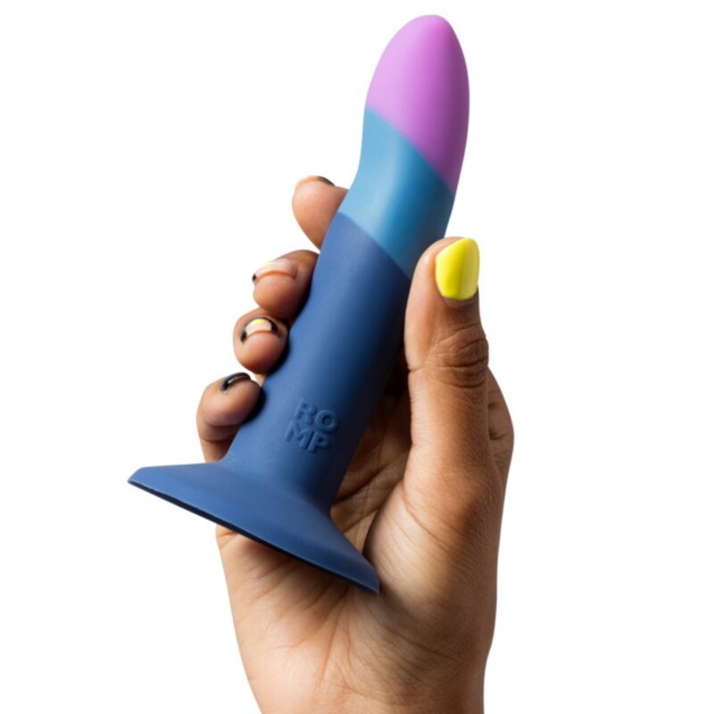 ROMP Piccolo Silikondildo mit Saugnapf, dreifarbig, 14 cm