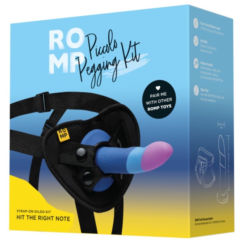 ROMP Piccolo Silikondildo mit Saugnapf, dreifarbig, 14 cm