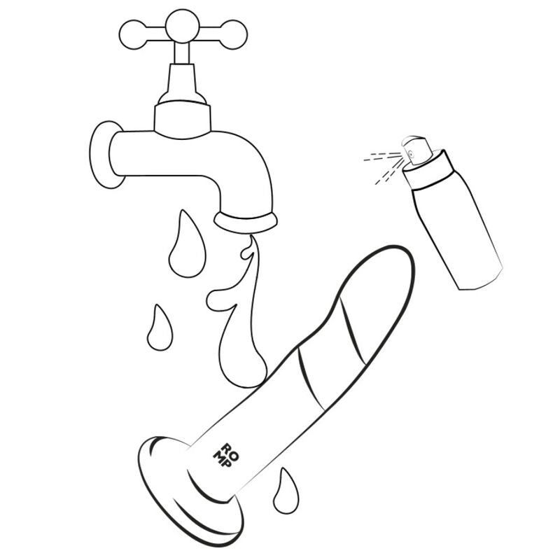 ROMP Dizi Silikon-Dildo mit Saugnapf, dreifarbig, 18 cm