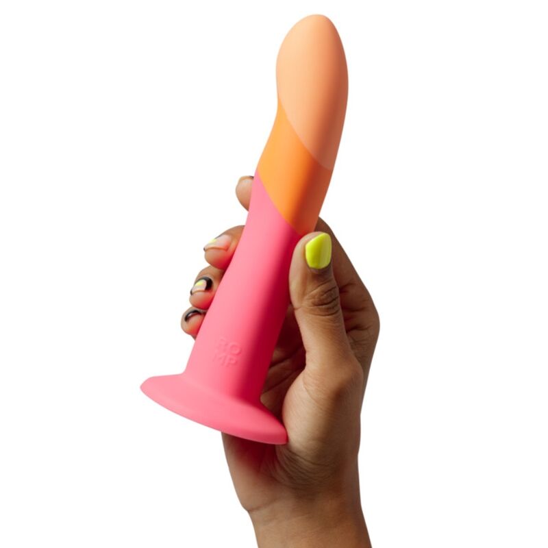 ROMP Dizi Silikon-Dildo mit Saugnapf, dreifarbig, 18 cm