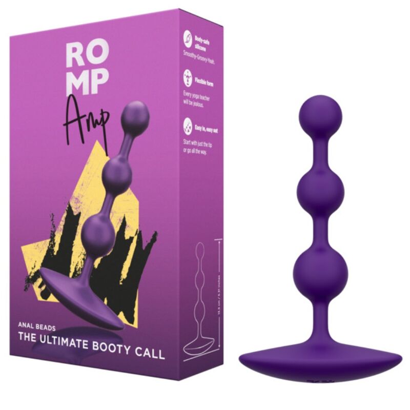 ROMP Amp Flexible Silikon-Analperlen, 12,5 cm – Lila