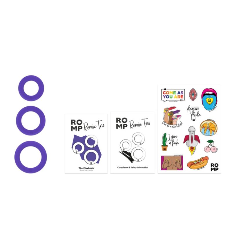 ROMP Remix Trio Set – 3 Silikon-Penisringe Lila