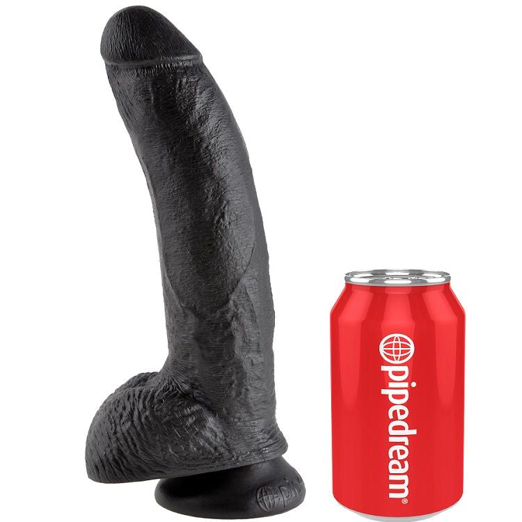 King Cock Dildo Schwarz mit Eier 22.9 cm