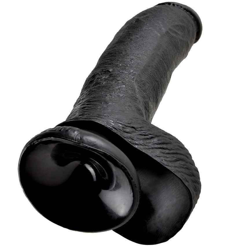 King Cock Dildo Schwarz mit Eier 22.9 cm
