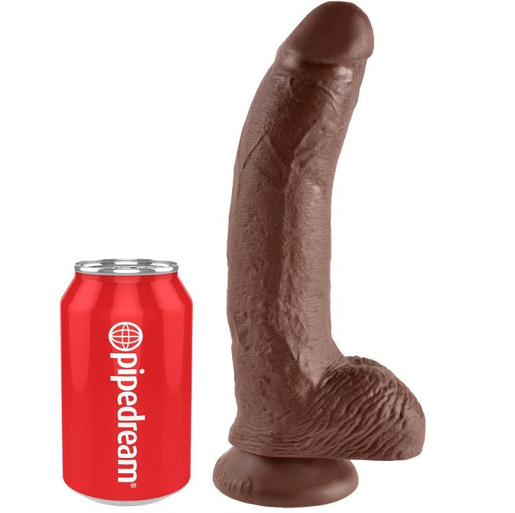 King Cock 9 Dildo Braun mit Eier 22.9 cm