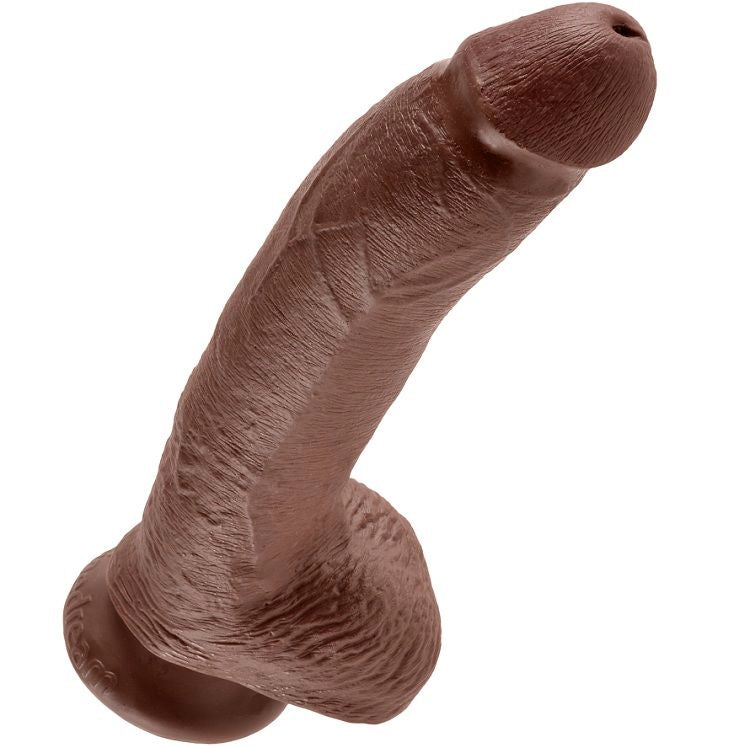 King Cock 9 Dildo Braun mit Eier 22.9 cm