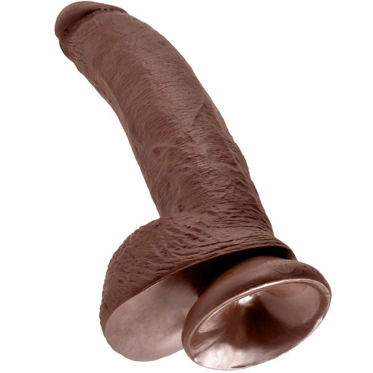 King Cock 9 Dildo Braun mit Eier 22.9 cm