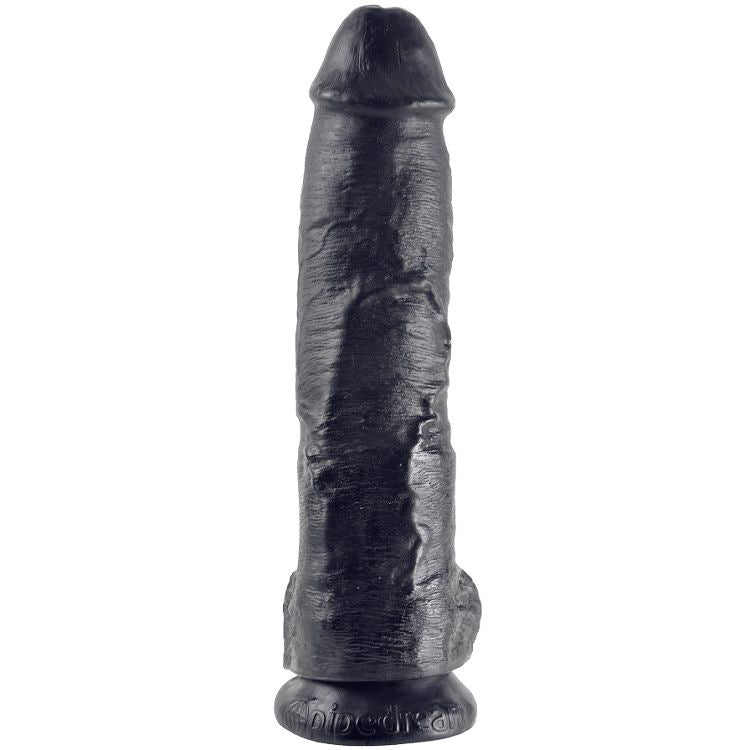 King Cock Dildo Schwarz mit Eier 25.4 cm